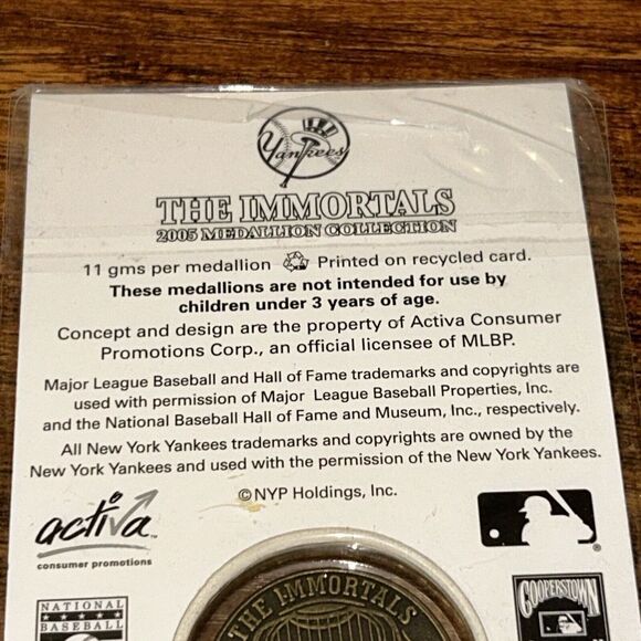 2005 NY POST JOE DIMAGGIO NEW YORK YANKEES MEDALLION COIN THE IMMORTALS - Picture 5 of 7